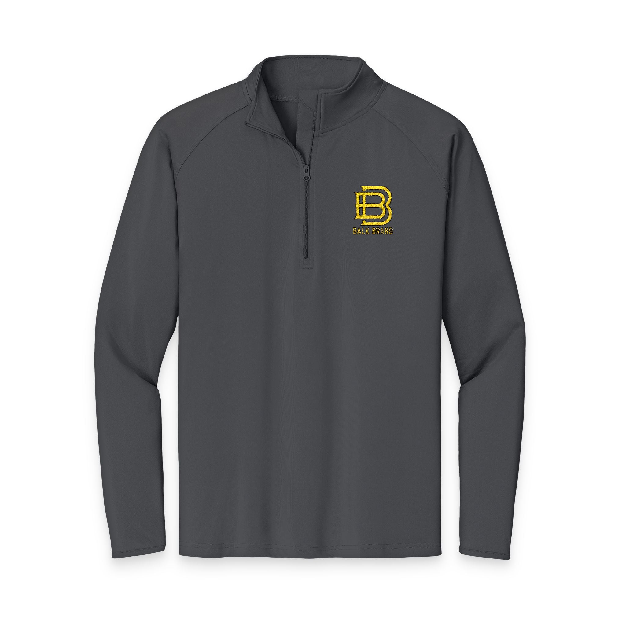 Embroidered Black Quarter-Zip Pullover