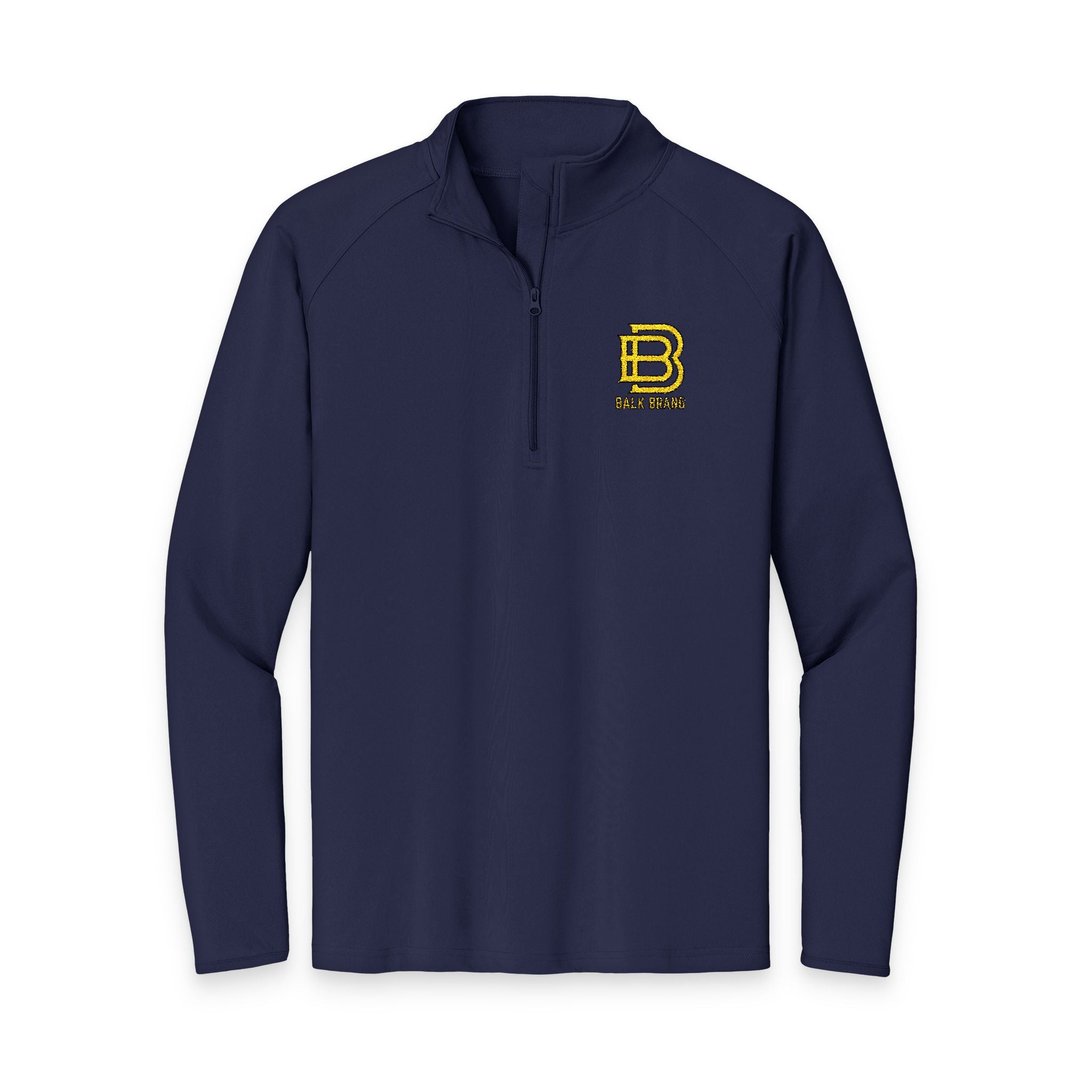 Embroidered Black Quarter-Zip Pullover