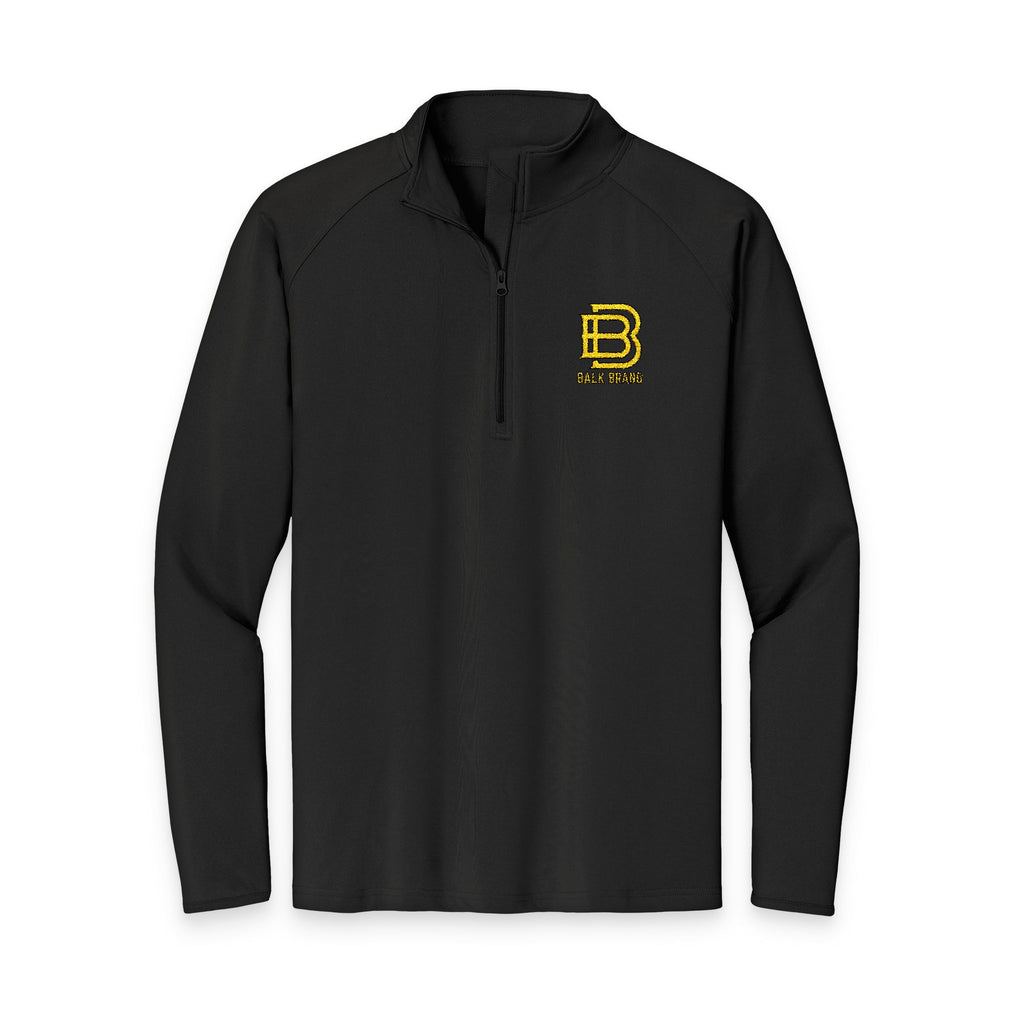 Embroidered Black Quarter-Zip Pullover