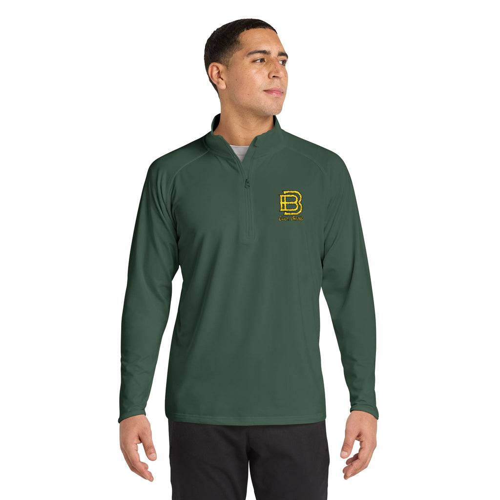 Embroidered Black Quarter-Zip Pullover