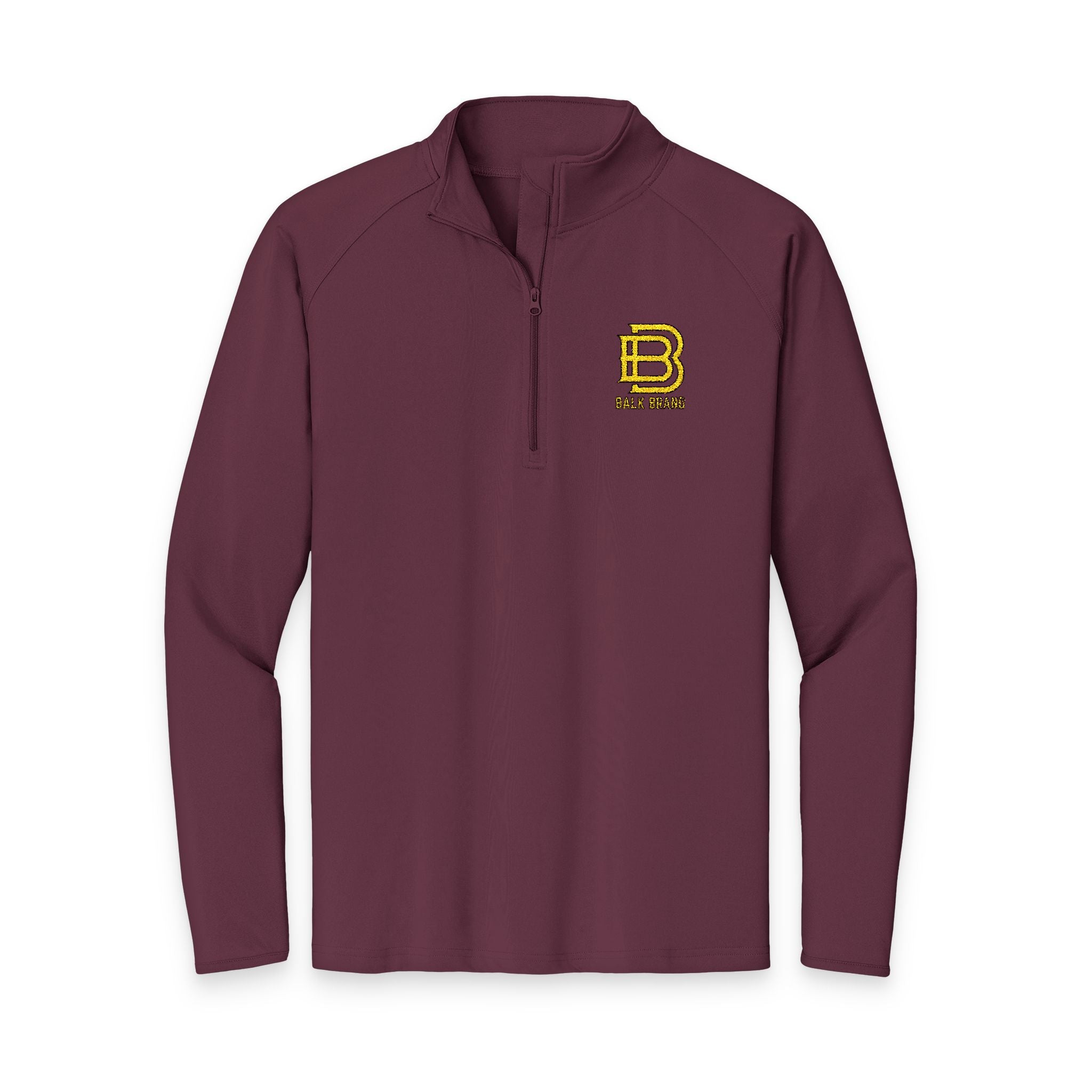 Embroidered Black Quarter-Zip Pullover