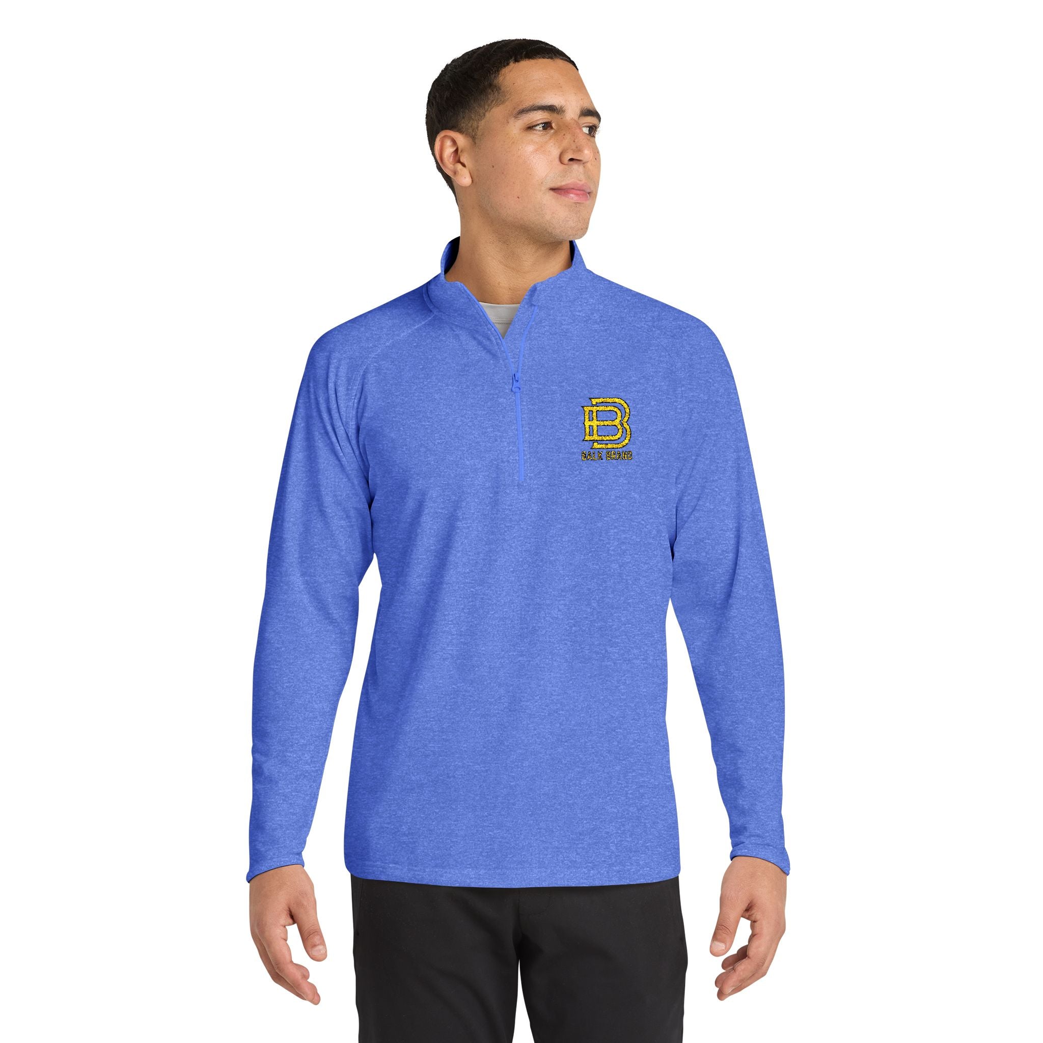 Embroidered Black Quarter-Zip Pullover