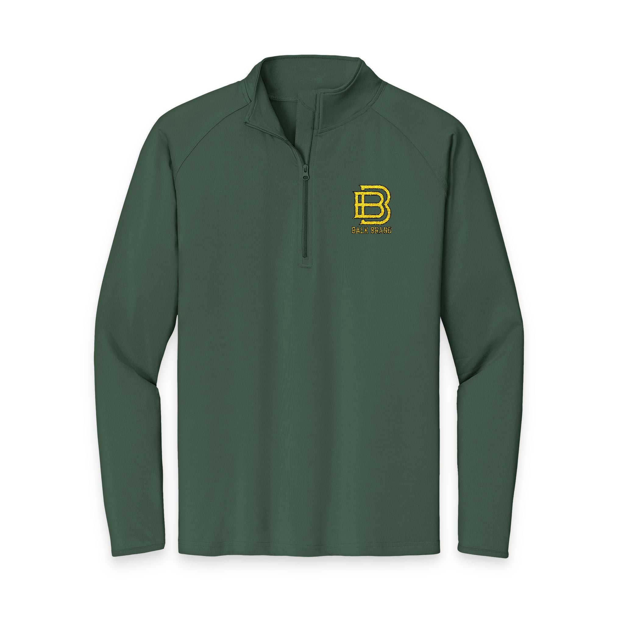 Embroidered Black Quarter-Zip Pullover