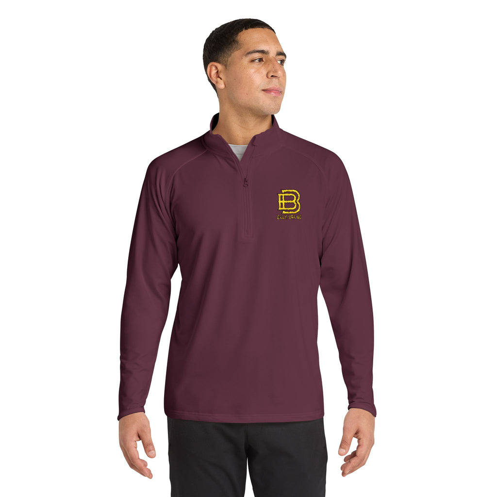 Embroidered Black Quarter-Zip Pullover