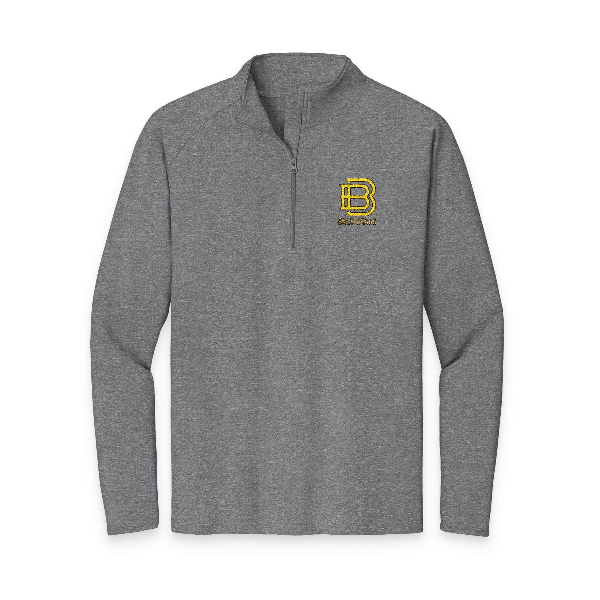 Embroidered Black Quarter-Zip Pullover