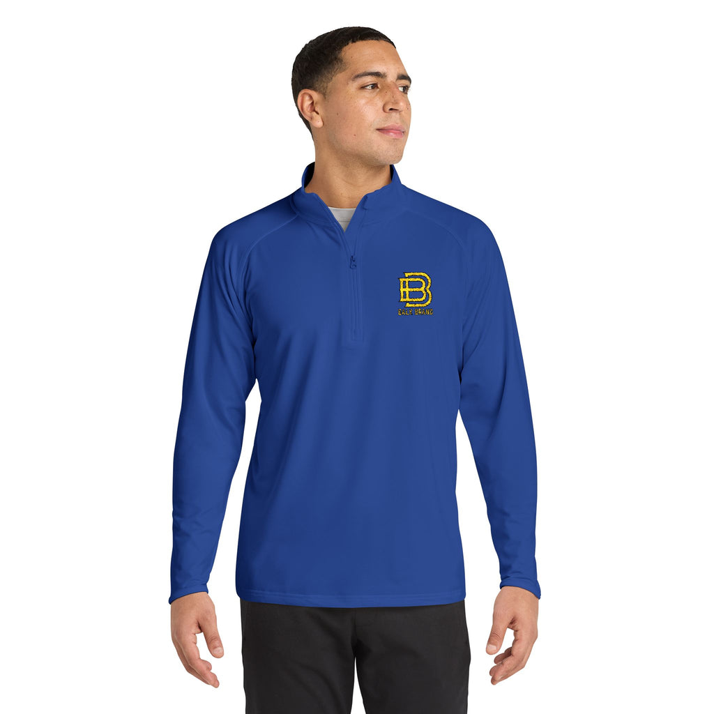 Embroidered Black Quarter-Zip Pullover